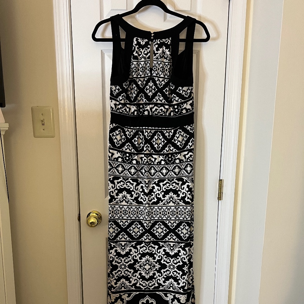White House Black Market Small Maxi Dress - Black and White